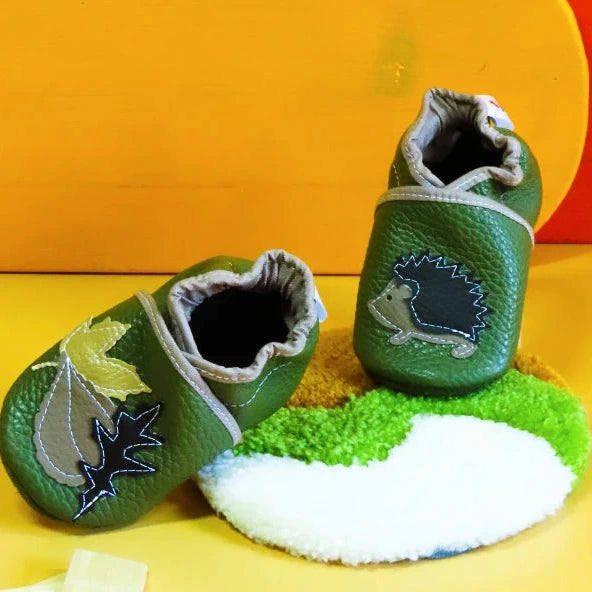 Chaussons ~ Hérisson & Feuilles