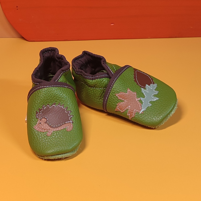 Chaussons ~ Hérisson & Feuilles
