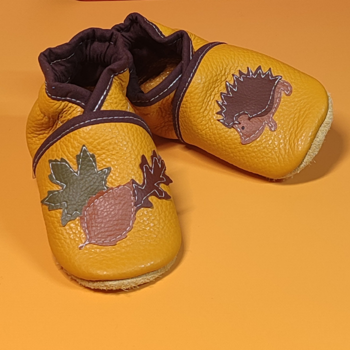 Chaussons ~ Hérisson & Feuilles