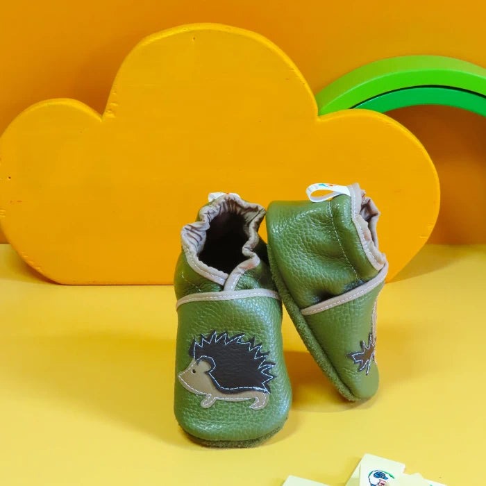 Chaussons ~ Hérisson & Feuilles