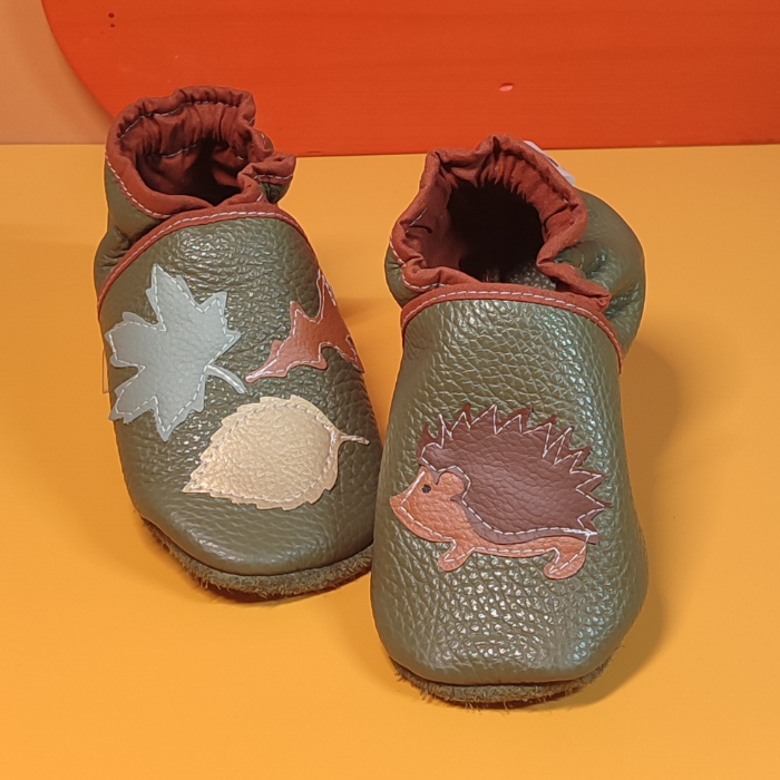 Chaussons ~ Hérisson & Feuilles