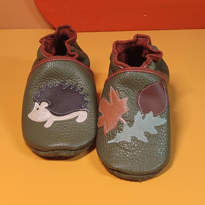 Chaussons ~ Hérisson & Feuilles