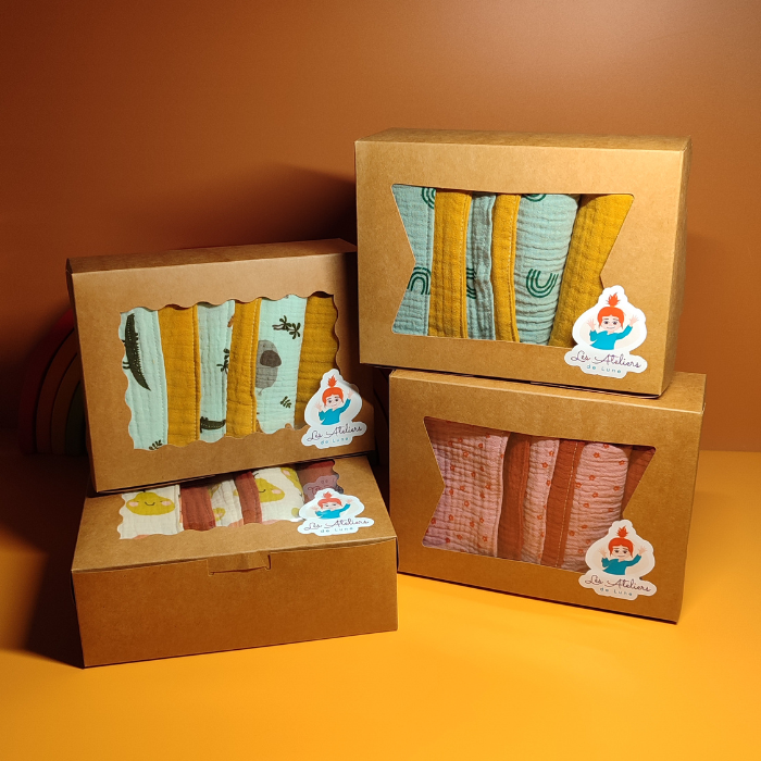 Coffret "Débarbouillettes" en double gaze