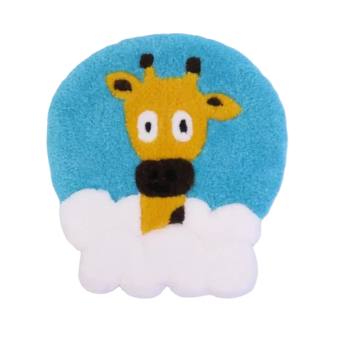 tapis tufté girafe, fait main, les ateliers de lune, moselle , label MOSL