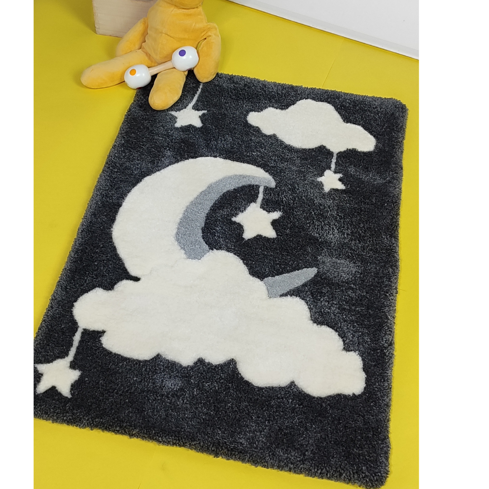 Tapis tufté ~“Lune et Nuages”