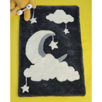 tapis tufté Lune nuages, fait main, les ateliers de lune, moselle , label MOSL, sarrebourg, troisfontaines