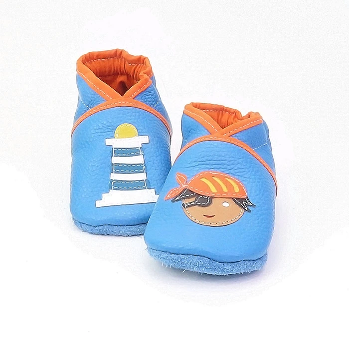 chaussons cuir souple le pirate et phare