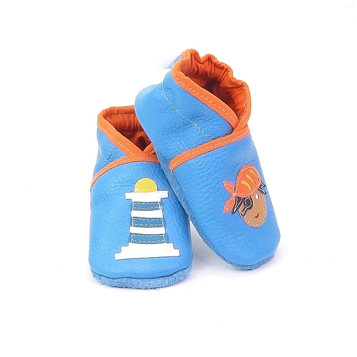 chaussons cuir souple le pirate et phare