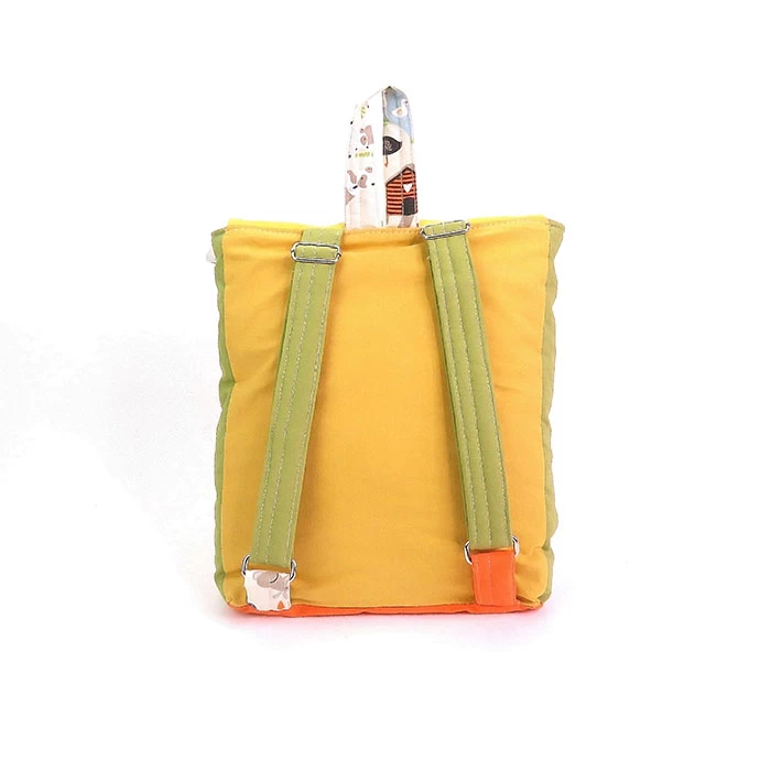 sac maternelle tons jaune et vert - moissonneuse batteuse