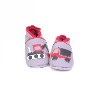 Chaussons cuir souple gris tractopelle camion