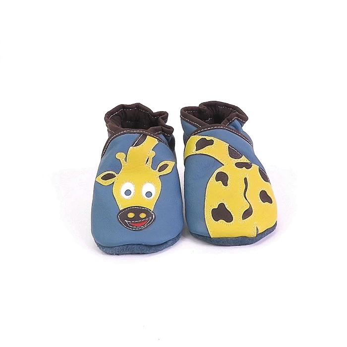 Chaussons cuir souple - girafe
