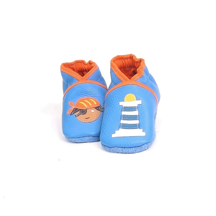 Chaussons cuir souple - Pirate & son phare