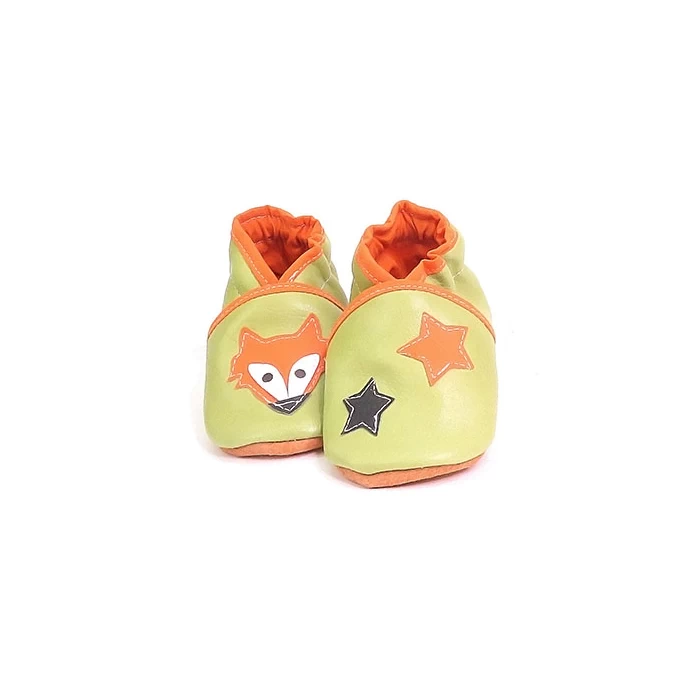 Chaussons cuir souple - Renard & Etoiles