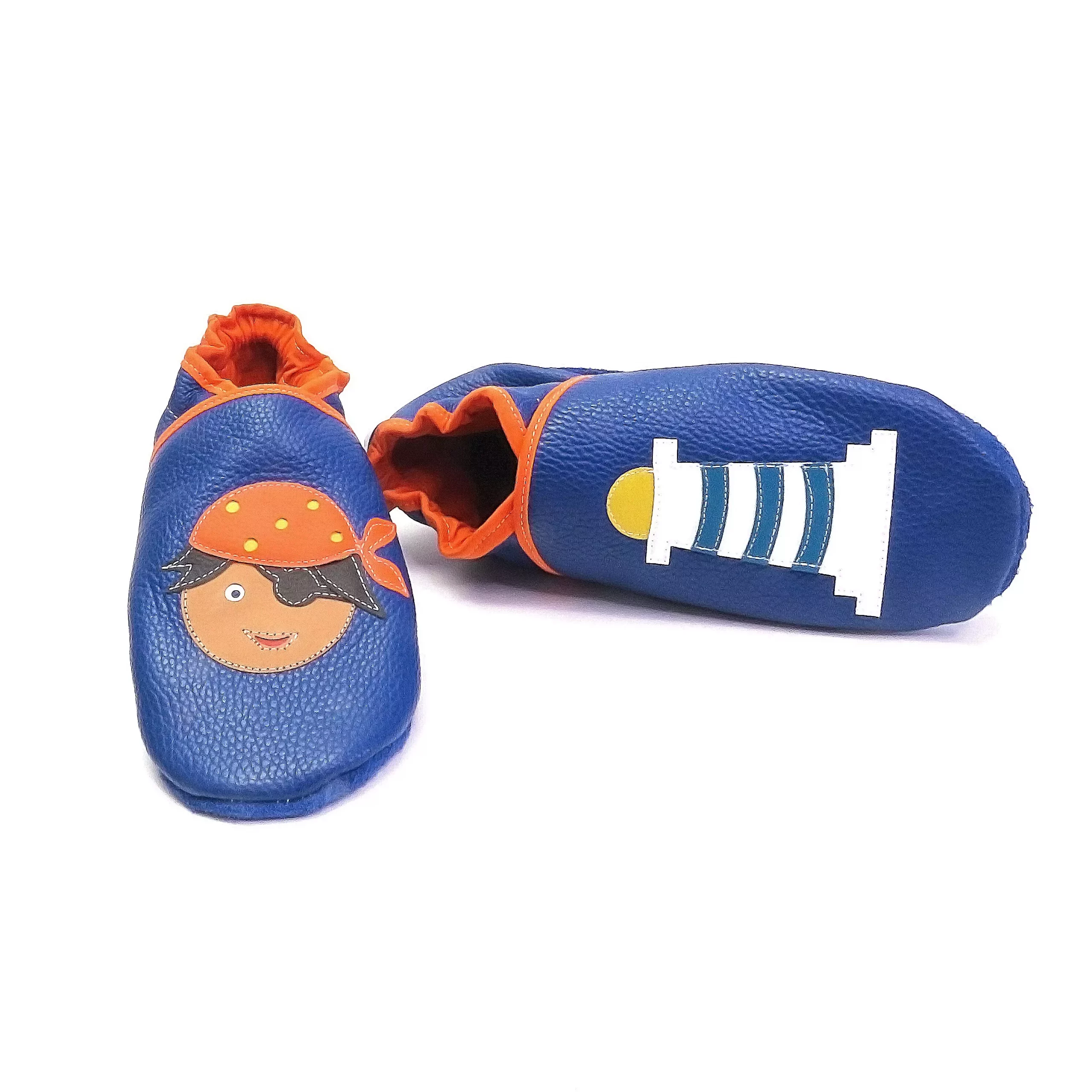 chaussons cuir souple le pirate et phare