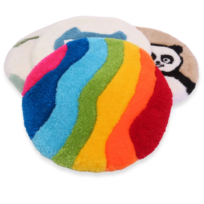 tapis tufté arc en ciel