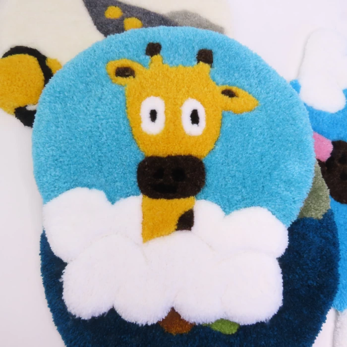 tapis tufté,turquoise, Giselle dans les nuages