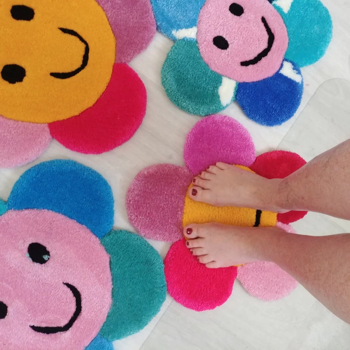 4 tapis fleurs tapis personnalisé