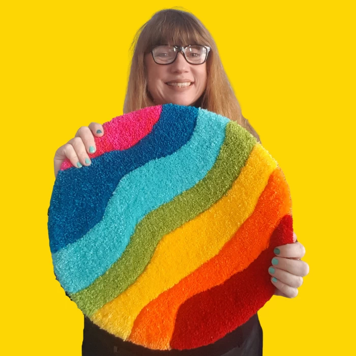 tapis tufté arc en ciel