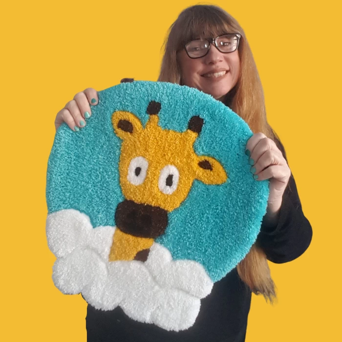 tapis tufté,turquoise, Giselle dans les nuages