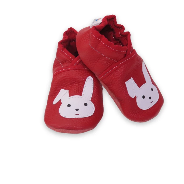 chausson souple rouge lapin blanc19/20
