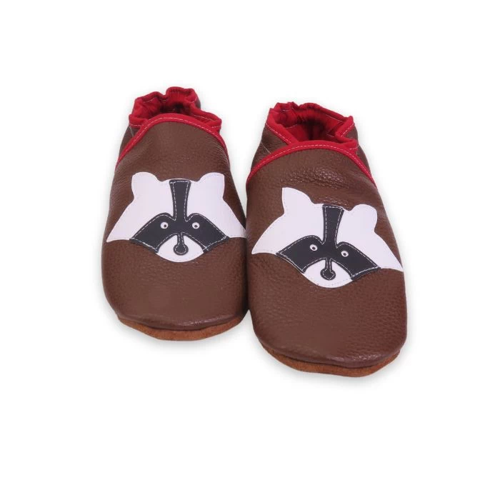 Chaussons cuir souple - Raton Laveur