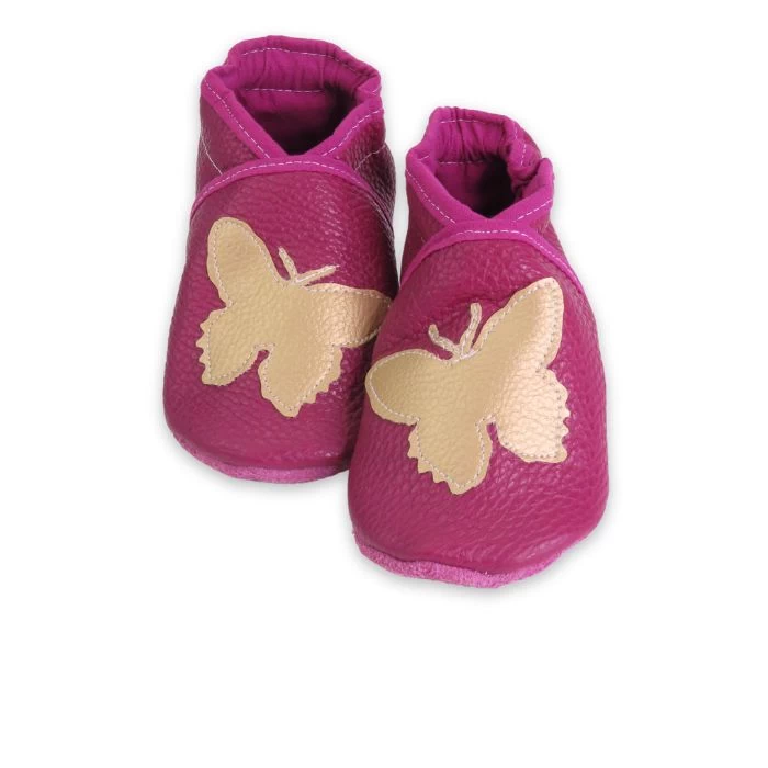 Chaussons cuir souple dahlia -  Papillon  23/24