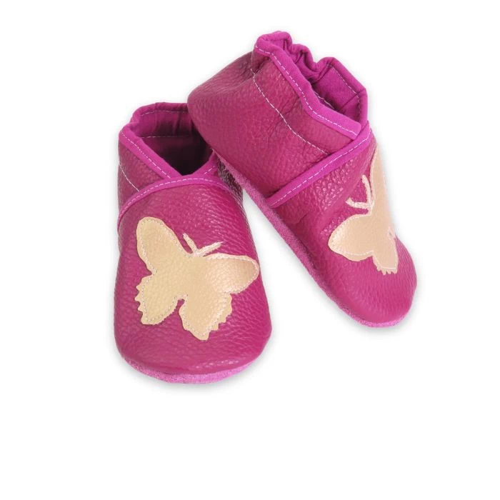 chaussons souple en cuir dalhia papillon 23/24