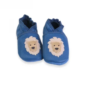 chaussons souple en cuir bleu Lion 21/22