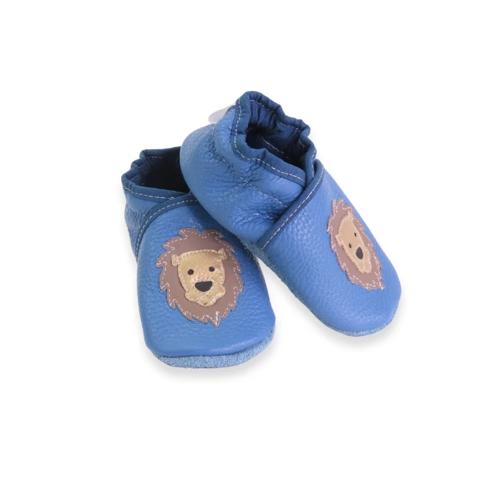 chaussons souple en cuir Lion