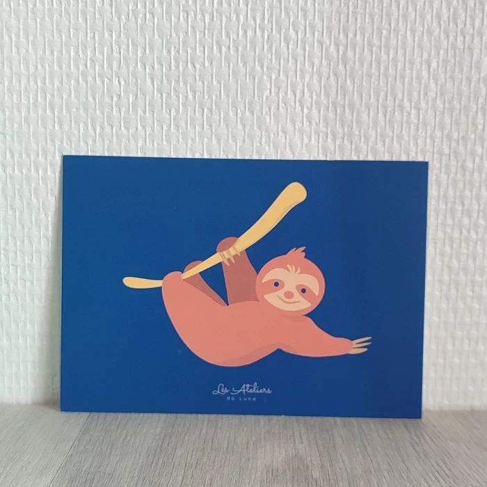 carte postale paresseux