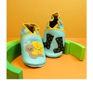 chaussons turquoise escargot + bottes à pois, famille