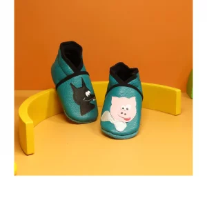 chaussons souple loup et cochon