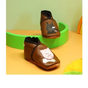 chaussons souple loup et cochon