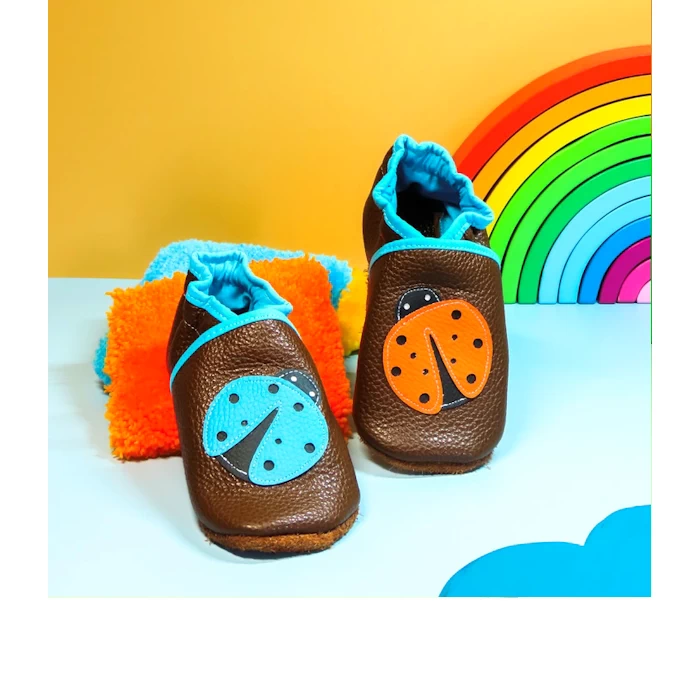 Chaussons cuir souple marron - Coccinelle 27/28